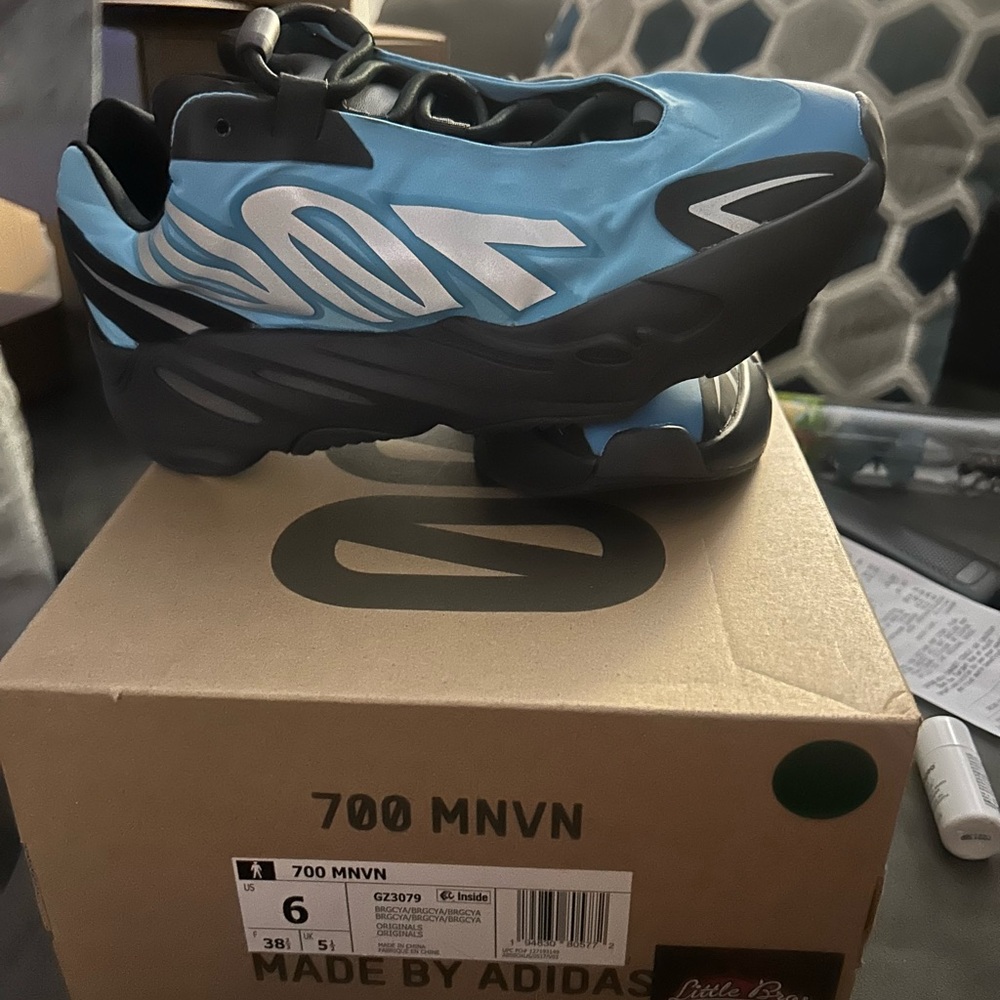 Adidas Kids 700 MNVN Black and Blue Sneakers